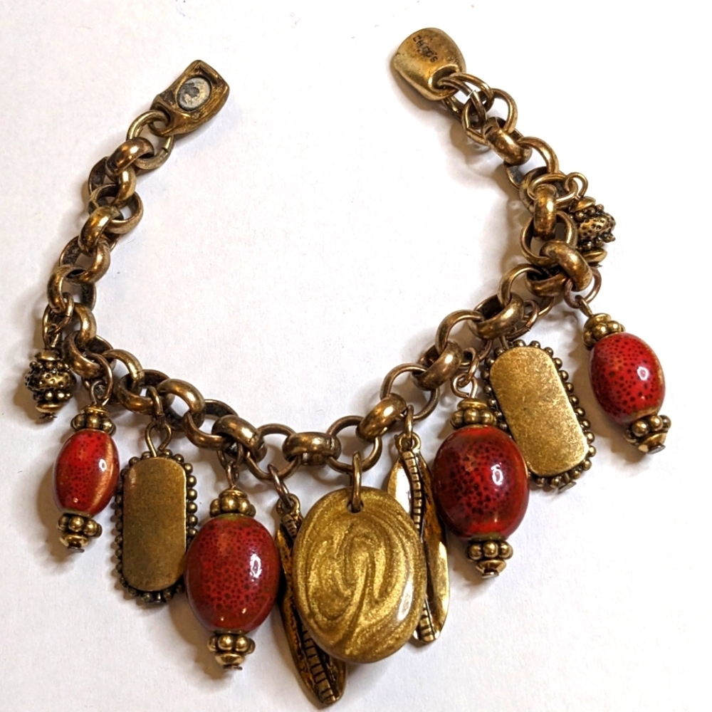 Chico's Antique Gold Charm Magnetic Bracelet - Picture 2 of 4